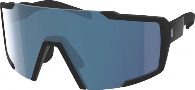 Очки спортивные Scott Shield Sunglasses, чёрно-синие Matte Black/Blue Chrome