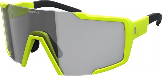 Очки спортивные Scott Shield Compact Light Sensitive Sunglasses, жёлто-чёрные Matte Yellow/Grey Light Sensitive