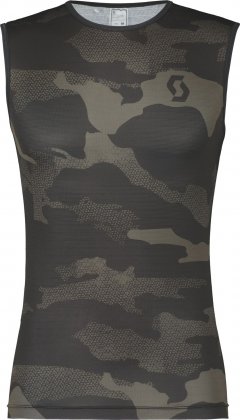 Термомайка потоотводящая без рукавов Scott Underwear Carbon Men's Tank, камуфляж Black/Dark Grey