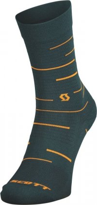 Носки Scott Speed Crew Sock, зелёные с оранжевыми элементами Aruba Green/Braze Orange