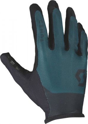 Перчатки с длинными пальцами Scott Traction Tuned LF Glove, бирюзово-чёрные Aruba Green