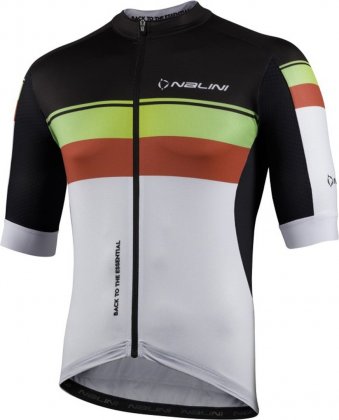 Веломайка с короткими рукавами Nalini New Speed Jersey, бело-красно-зелёно-чёрная 4020