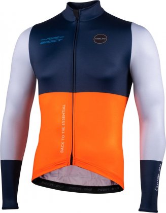 Веломайка с длинными рукавами Nalini Warm Fit Jersey, сине-оранжево-белая 4200