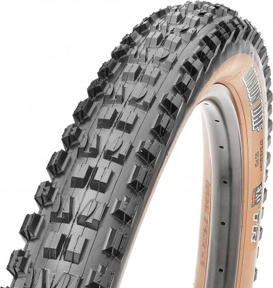 Покрышка Maxxis Minion DHF, 29x2.50, Dual, чёрная с бежевым боком Dark Tan Wall