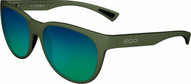 Очки спортивные Koo Cosmo, матовые зелёные с сине-зелёной линзой Matte Olive Green/Green Mirror