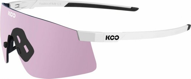 Очки спортивные Koo Nova, белые с розовой линзой Matte White/Photochromic