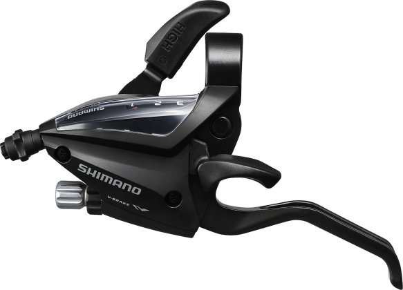 Манетка левая с тормозной ручкой Shimano ST-EF500-L2A, 3 скорости, под 2 пальца, с тросом, без упаковки